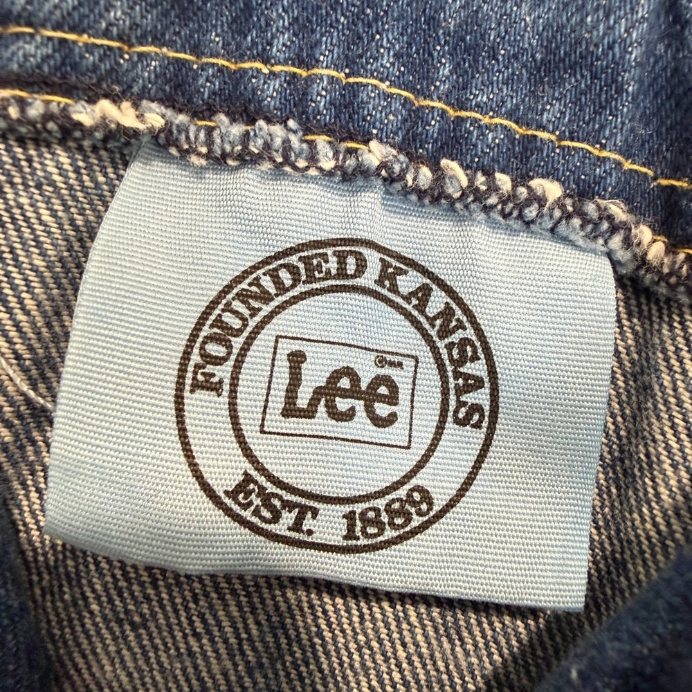 Vintage Lee Denim Bib Overalls Womens 7/8 Blue Denim Tapered USA 80s 90s - Picture 14 of 16